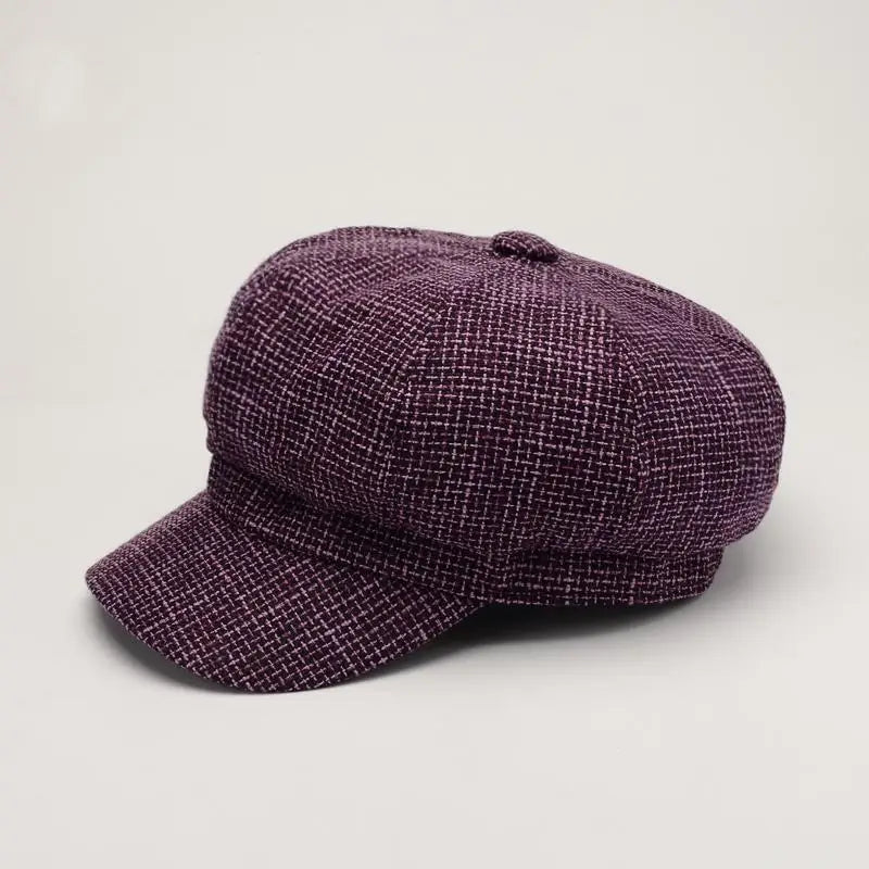 Zyrana Plaid Newsboy Cap