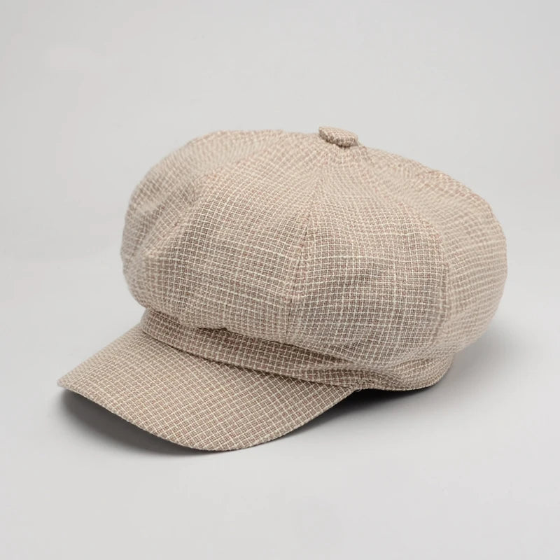 Zyrana Plaid Newsboy Cap