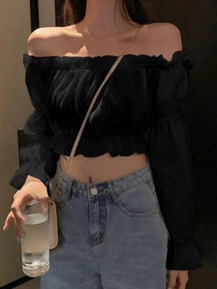 Zyrana Off-Shoulder Ruffle Blouse
