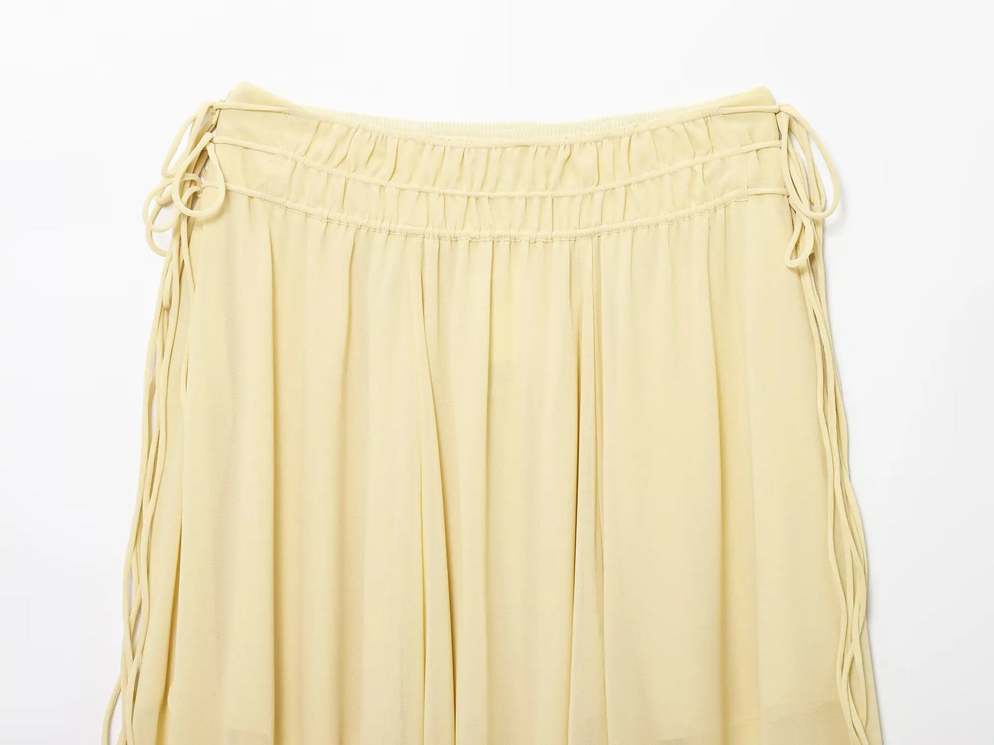 Zyrana Chiffon Midi Skirt with Side Drawstring