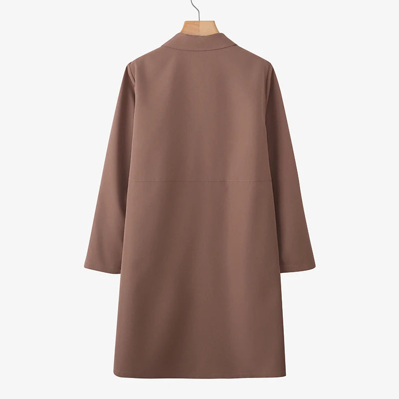 Zyrana Lapel Neck Loose Trench Coat