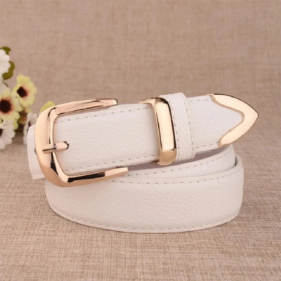 Zyrana White Leather Belt