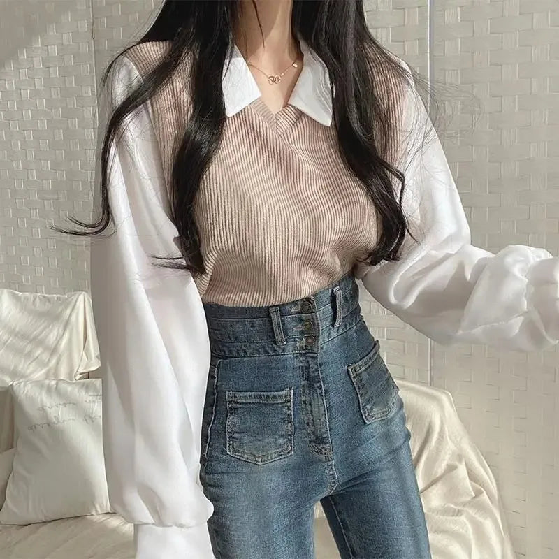 Zyrana Polo Layered Blouse