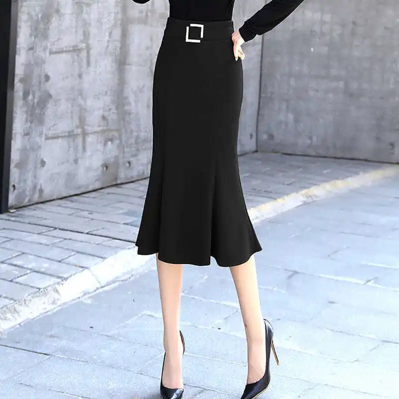 Zyrana High-Waist Midi Skirt