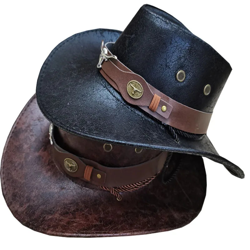 Zyrana Faux Leather Cowboy Hat