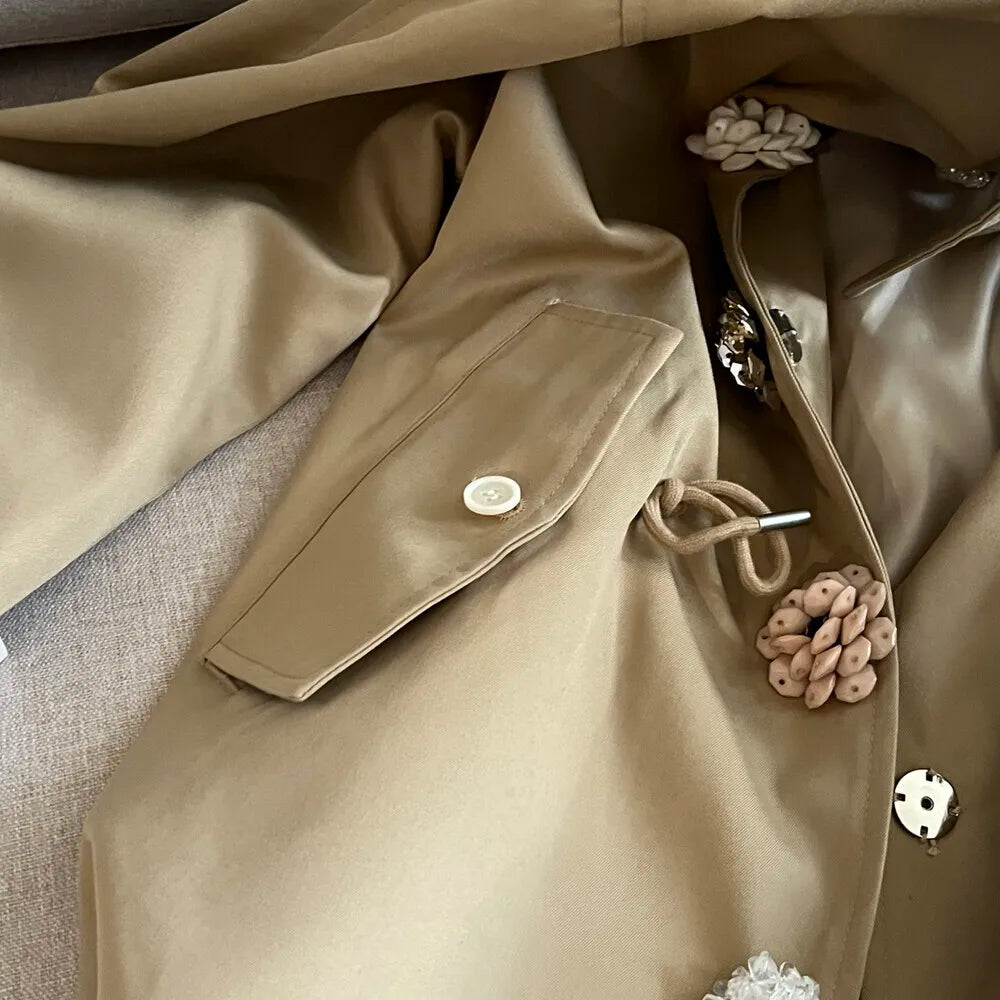 Zyrana Ciara Handmade Button Trench Coat