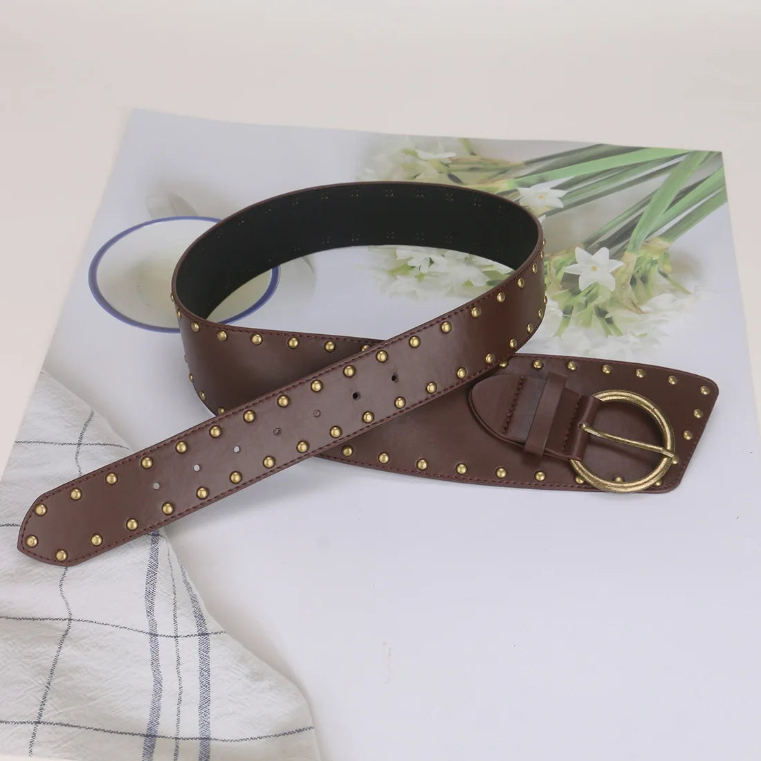 Zyrana Bronze Stud Waist Belt