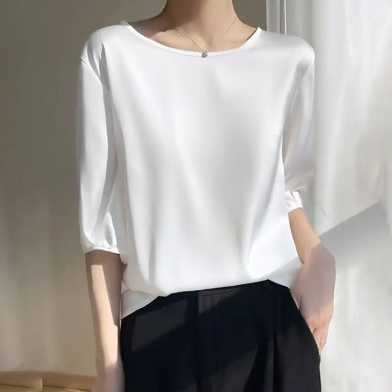 Zyrana Silky Satin Blouse