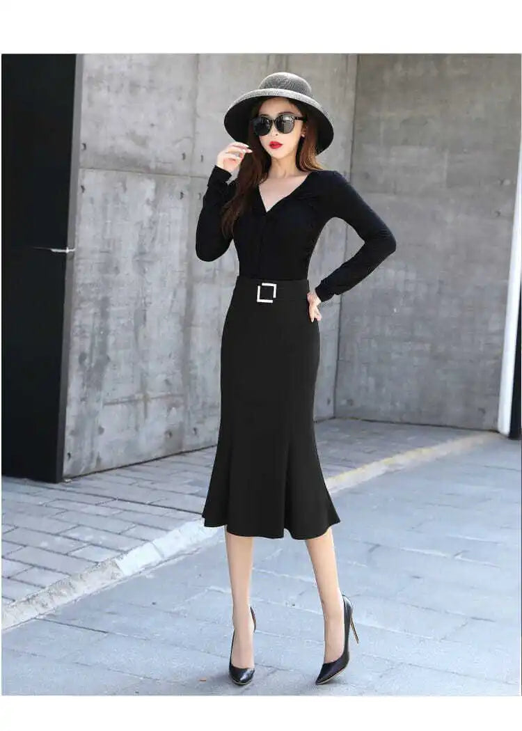 Zyrana High-Waist Midi Skirt