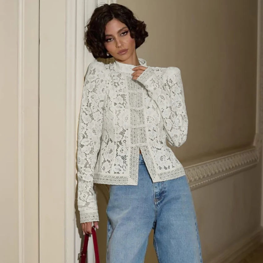 Zyrana Vintage Lace Blouse