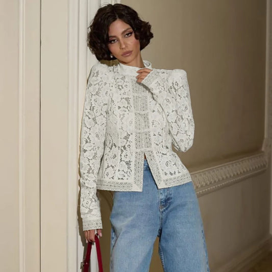 Zyrana Vintage Lace Blouse