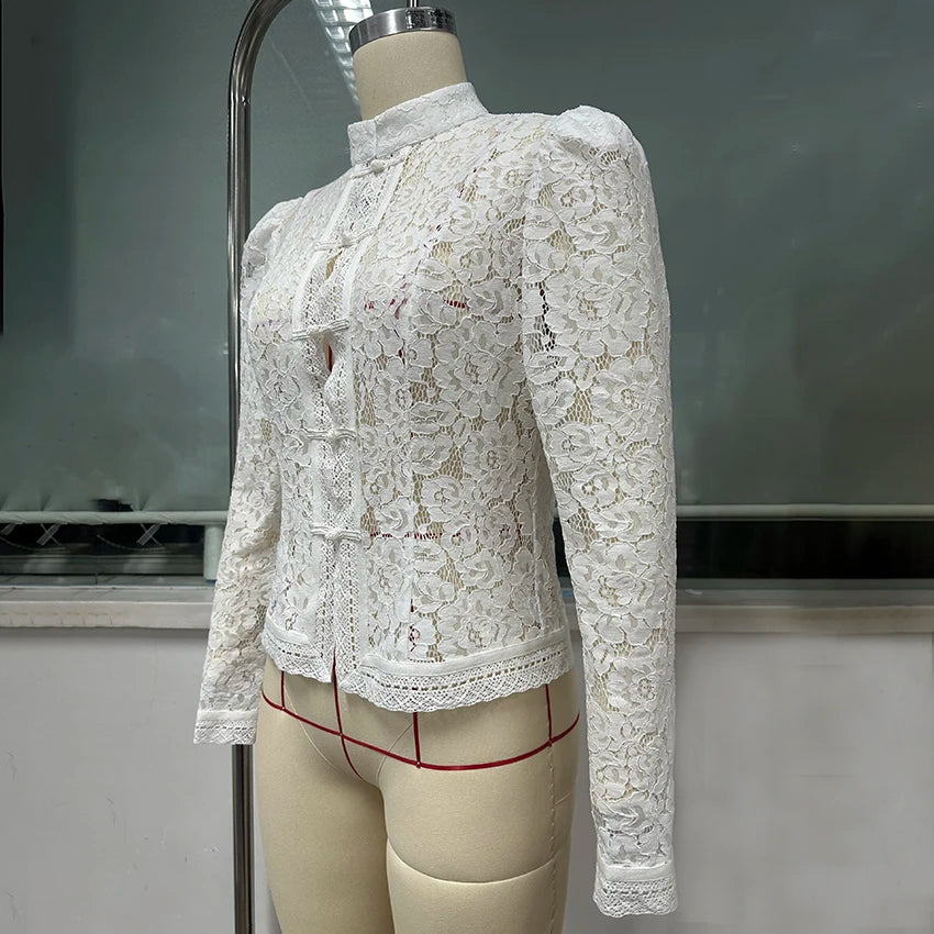 Zyrana Vintage Lace Blouse