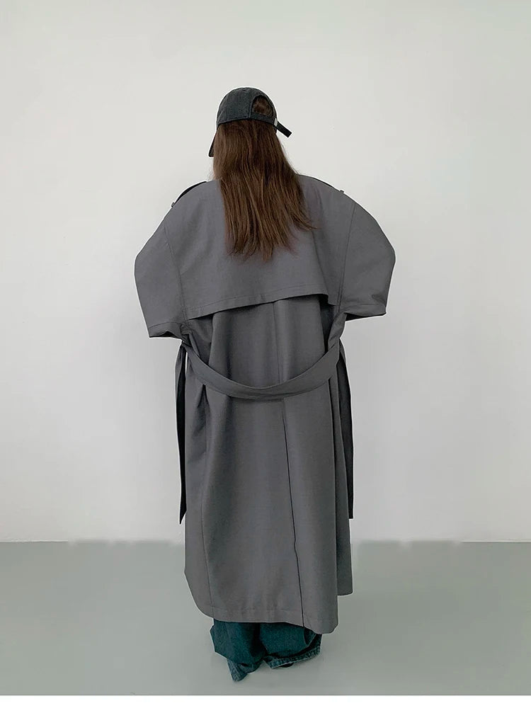 Zyrana Oversized Double-Breasted Trench Coat