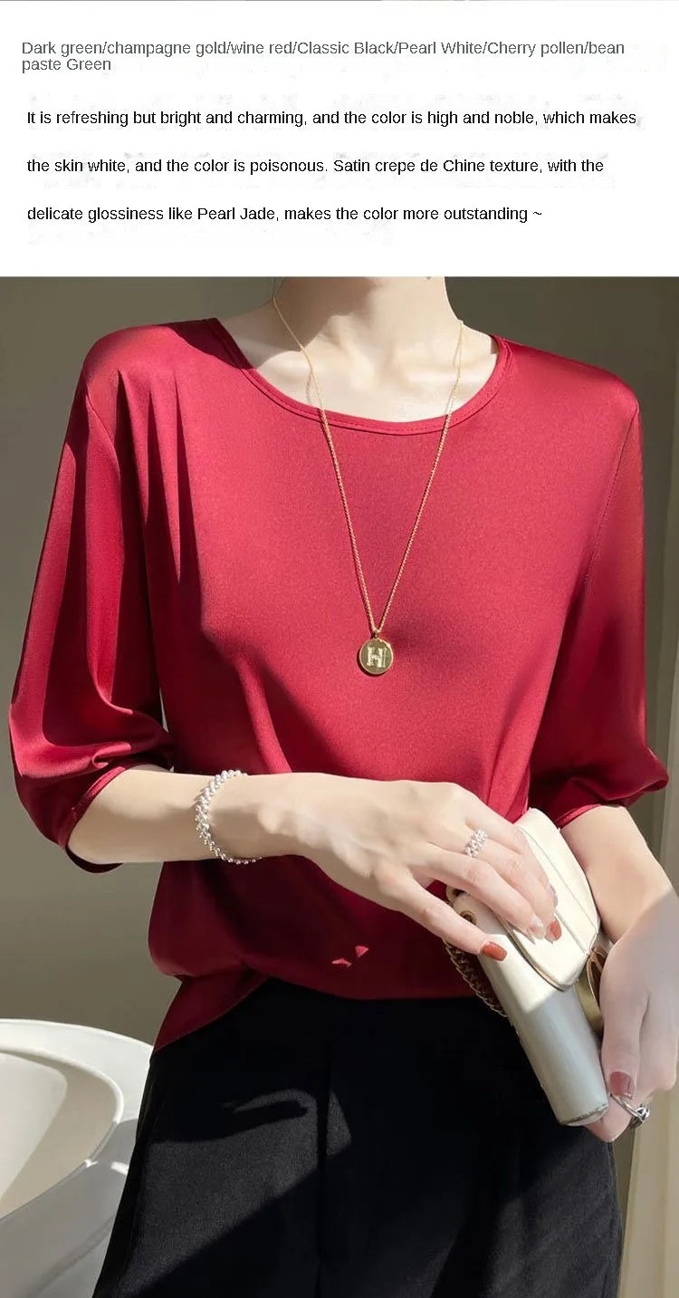 Zyrana Silky Satin Blouse