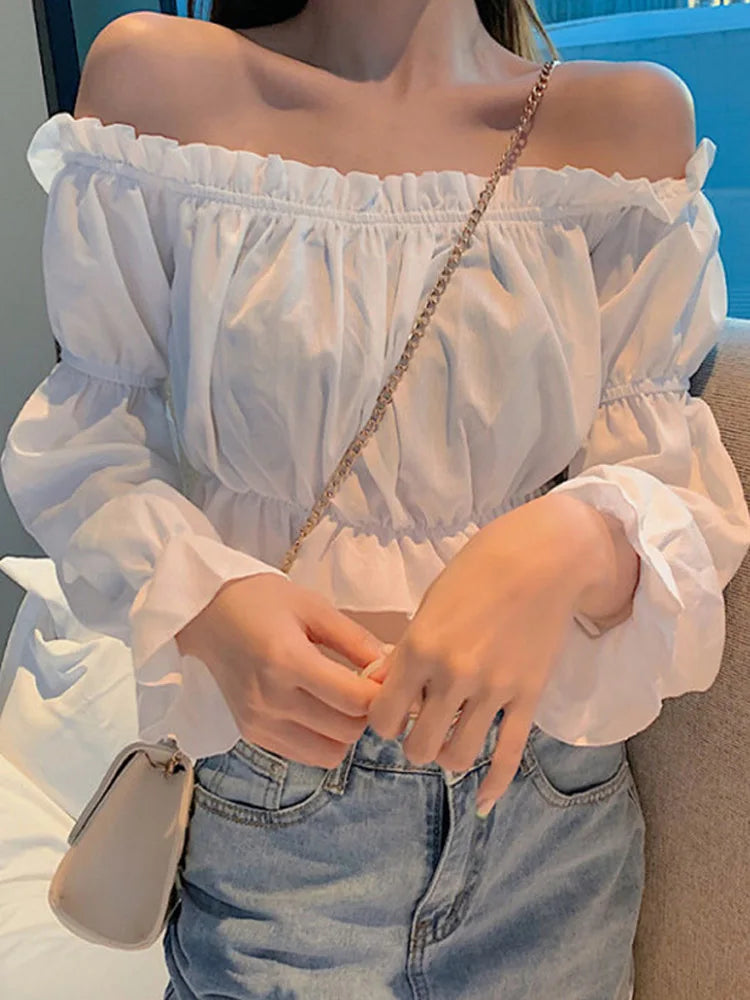 Zyrana Off-Shoulder Ruffle Blouse
