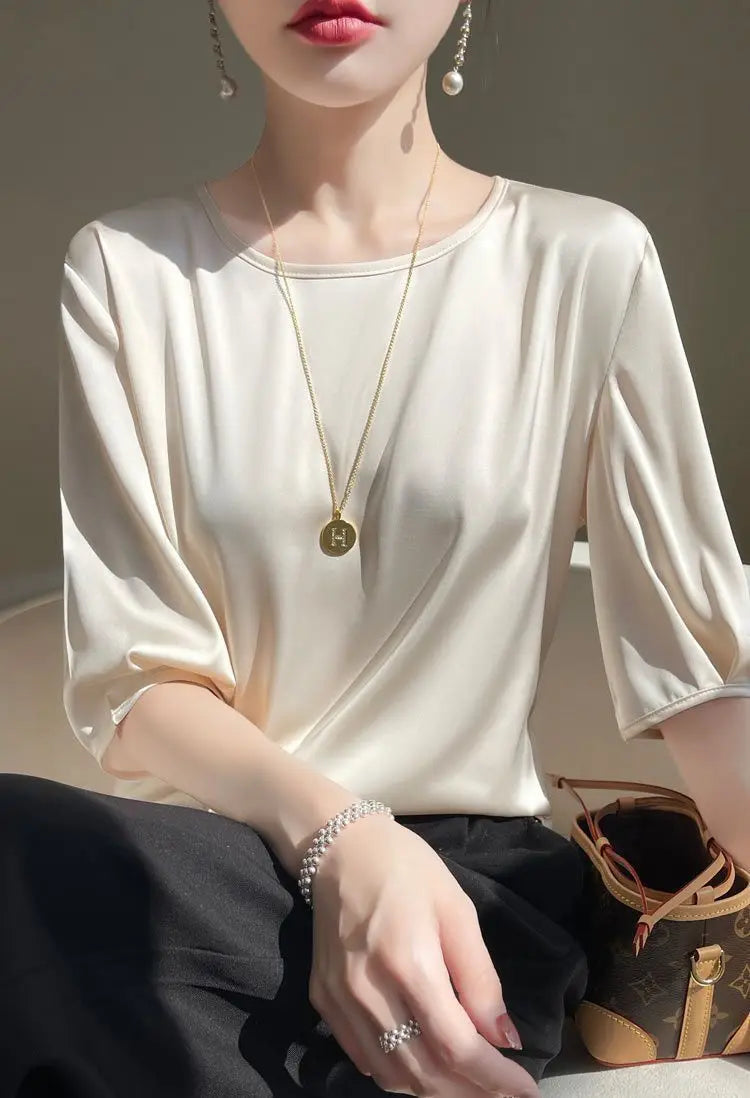 Zyrana Silky Satin Blouse