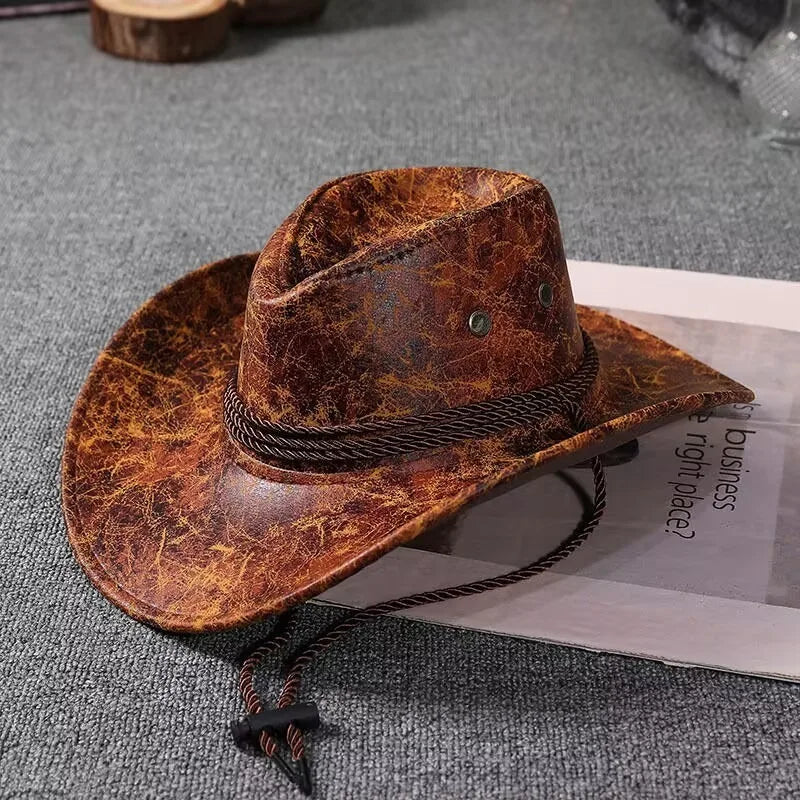 Zyrana Faux Leather Cowboy Hat