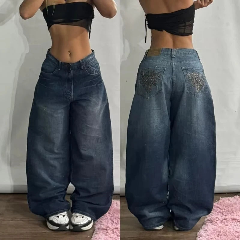 Zyrana Y2K Multi-Pocket Baggy Jeans