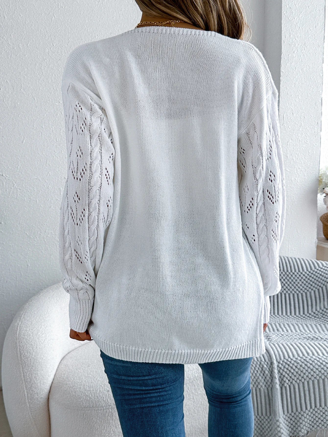 Zyrana Hollow Knit Long Cardigan