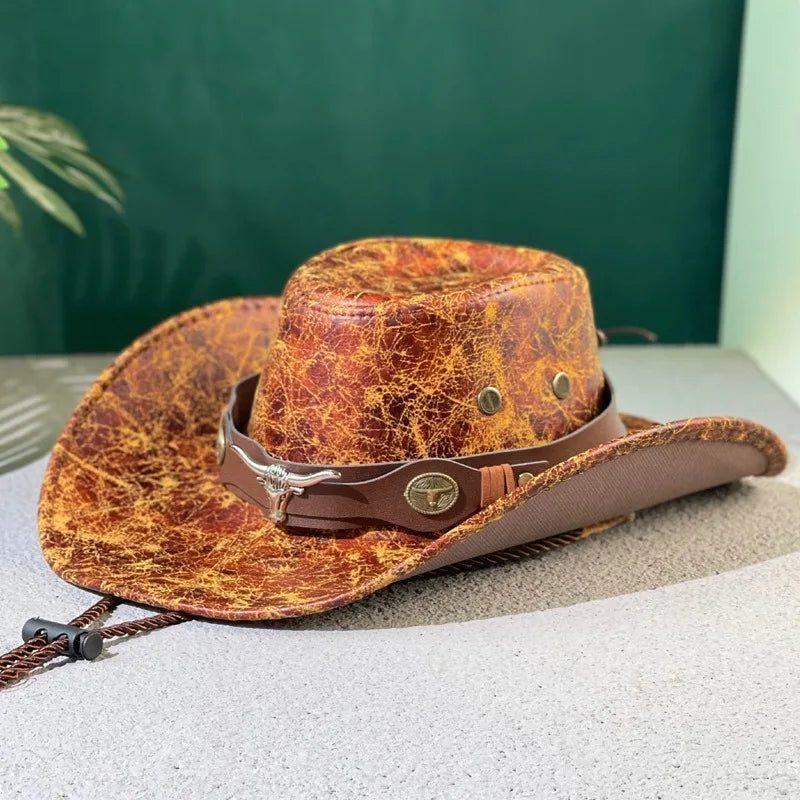 Zyrana Faux Leather Cowboy Hat