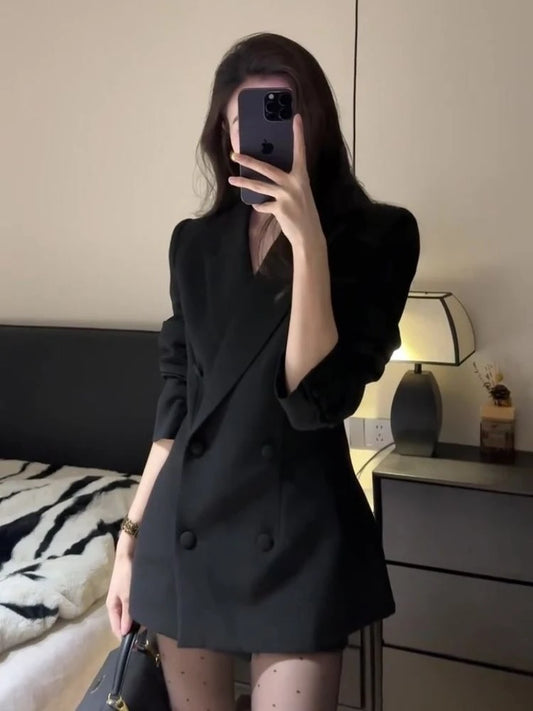 Zyrana Slim Fit Double-Breasted Blazer