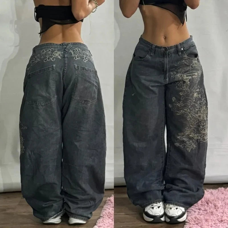 Zyrana Y2K Multi-Pocket Baggy Jeans
