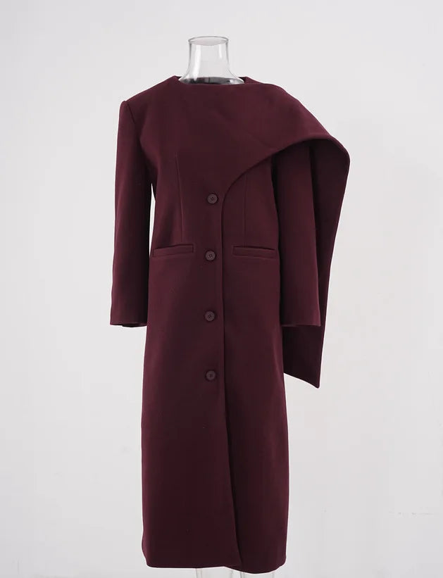 Zyrana Scarf Collar Trench Coat
