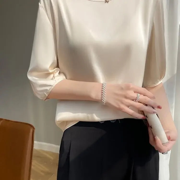 Zyrana Silky Satin Blouse