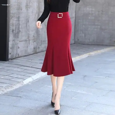 Zyrana High-Waist Midi Skirt