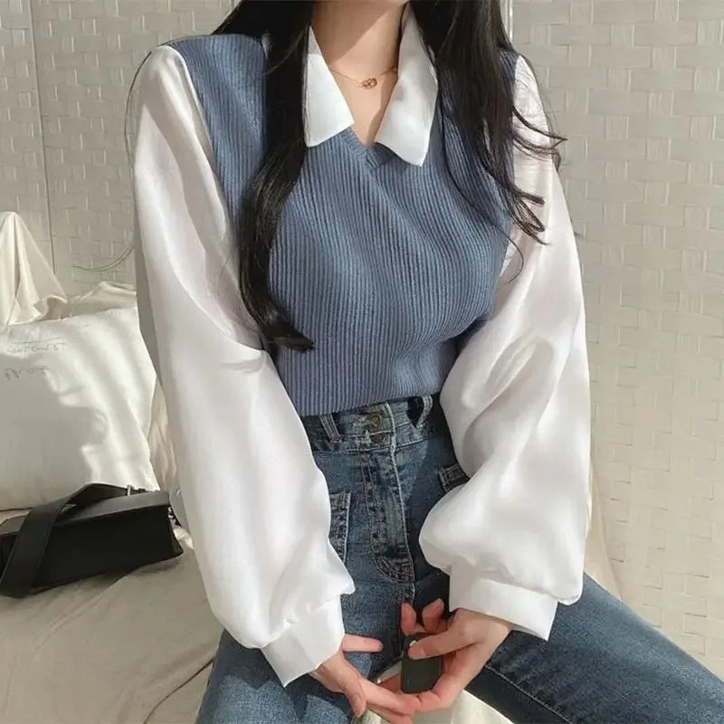 Zyrana Polo Layered Blouse