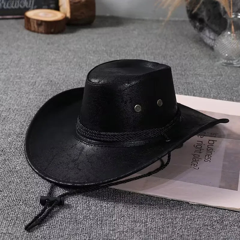 Zyrana Faux Leather Cowboy Hat