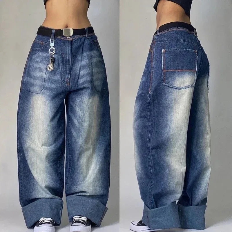 Zyrana Y2K Multi-Pocket Baggy Jeans