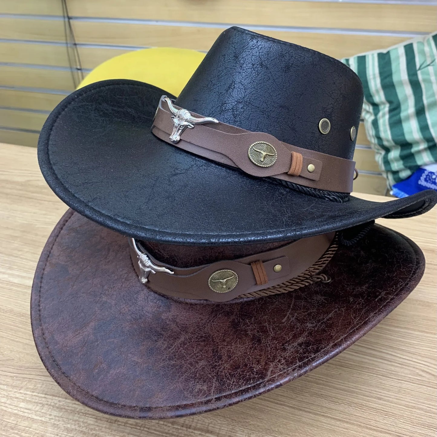 Zyrana Faux Leather Cowboy Hat