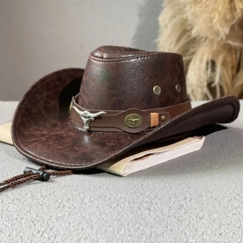 Zyrana Faux Leather Cowboy Hat