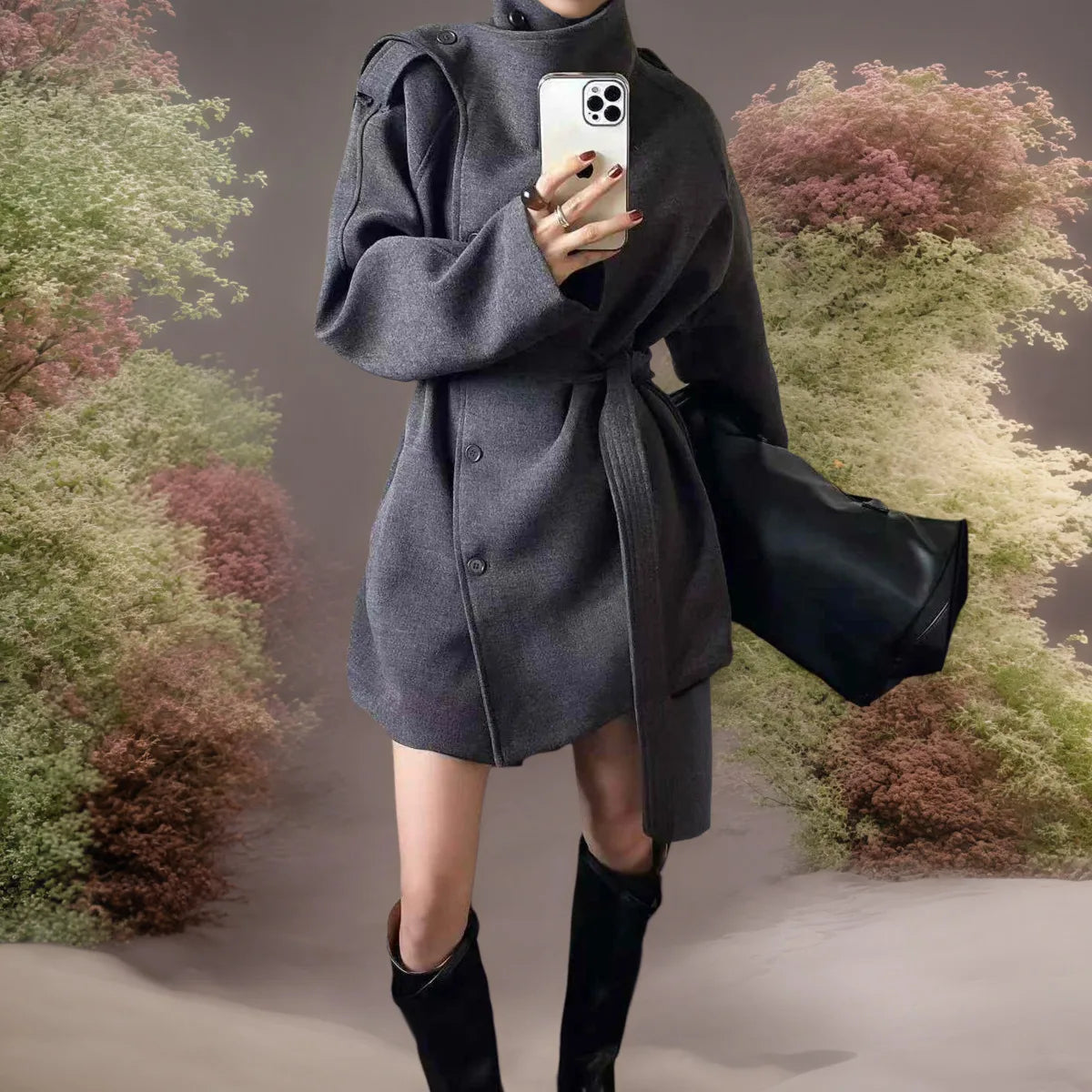 Zyrana Belted Trench Coat
