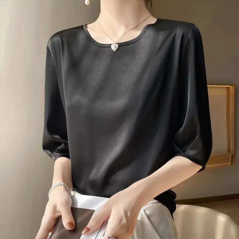 Zyrana Silky Satin Blouse