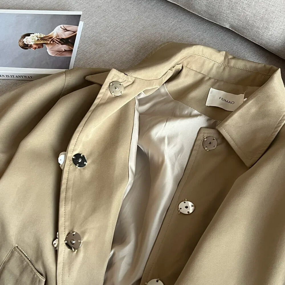 Zyrana Ciara Handmade Button Trench Coat