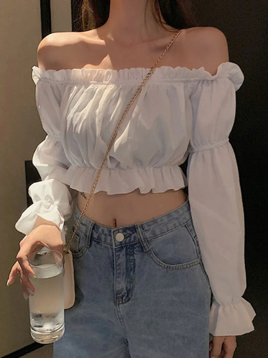 Zyrana Off-Shoulder Ruffle Blouse