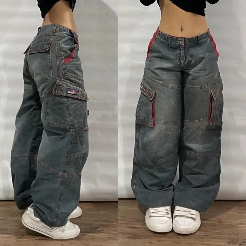 Zyrana Y2K Multi-Pocket Baggy Jeans