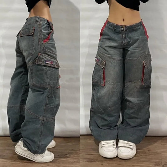 Zyrana Y2K Multi-Pocket Baggy Jeans