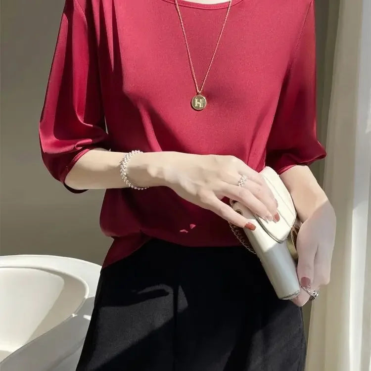 Zyrana Silky Satin Blouse