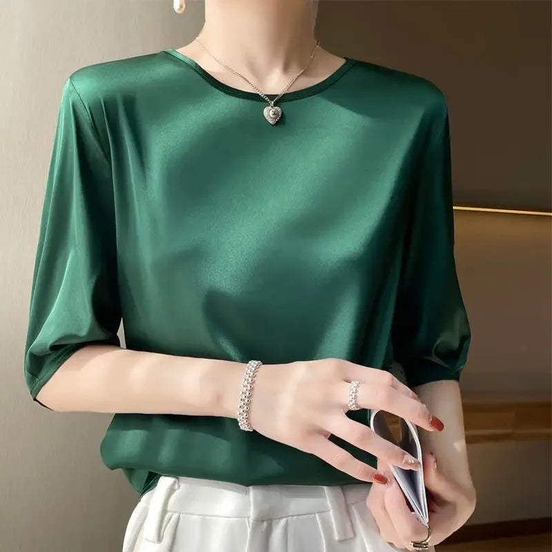Zyrana Silky Satin Blouse