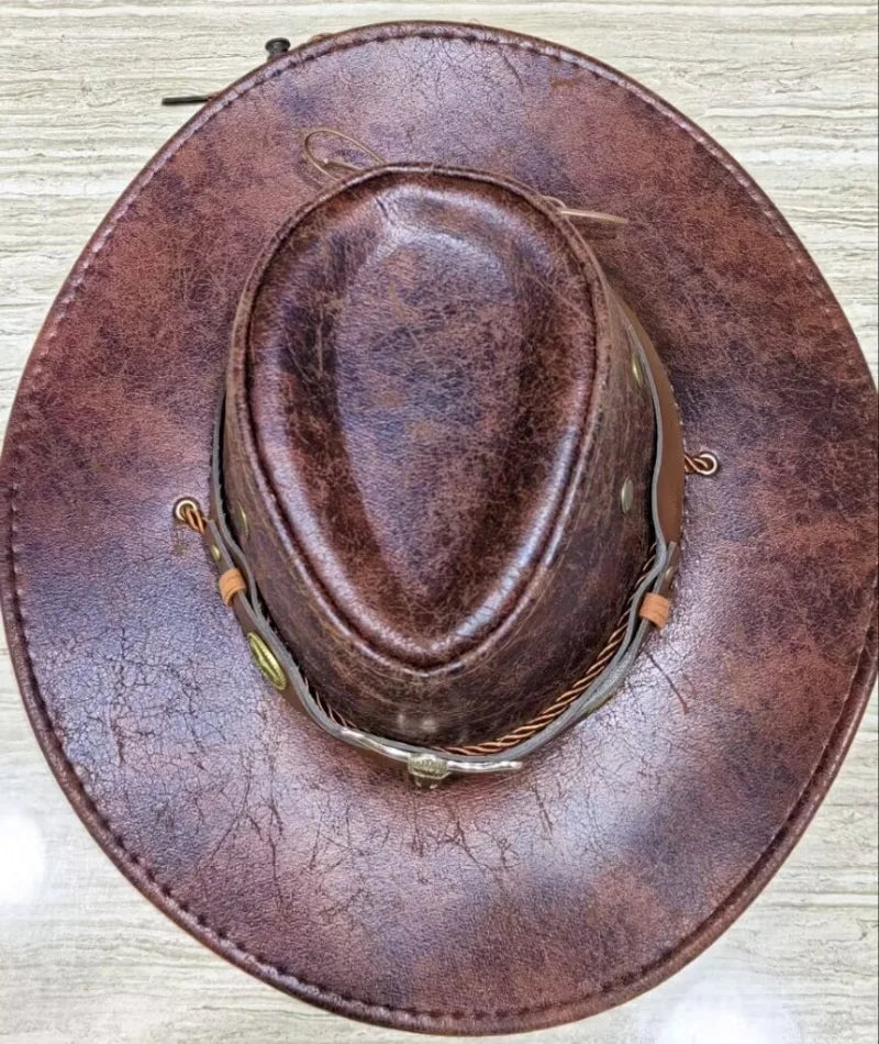 Zyrana Faux Leather Cowboy Hat