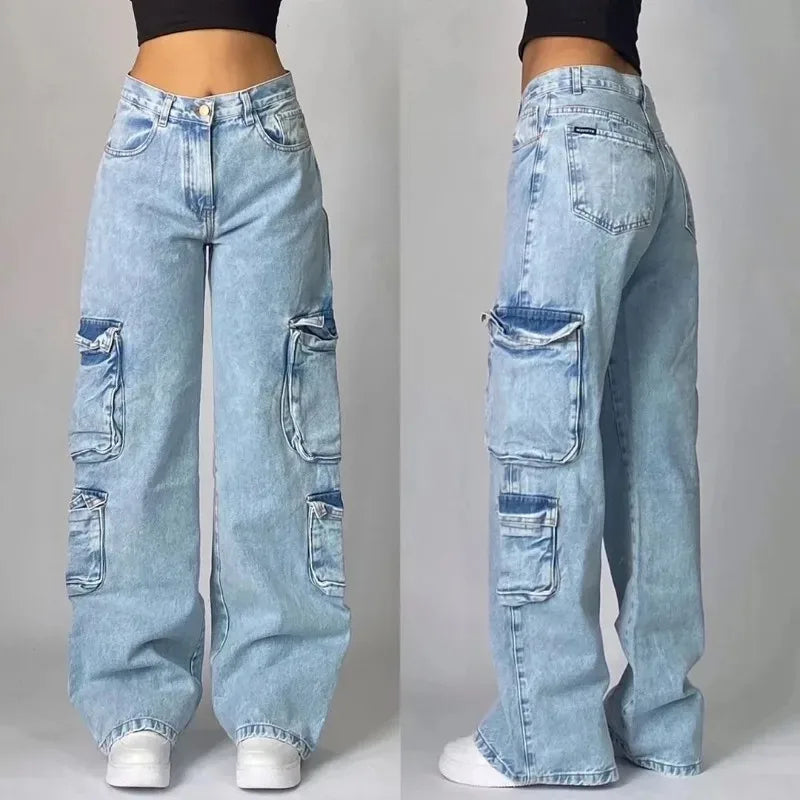 Zyrana Y2K Multi-Pocket Baggy Jeans