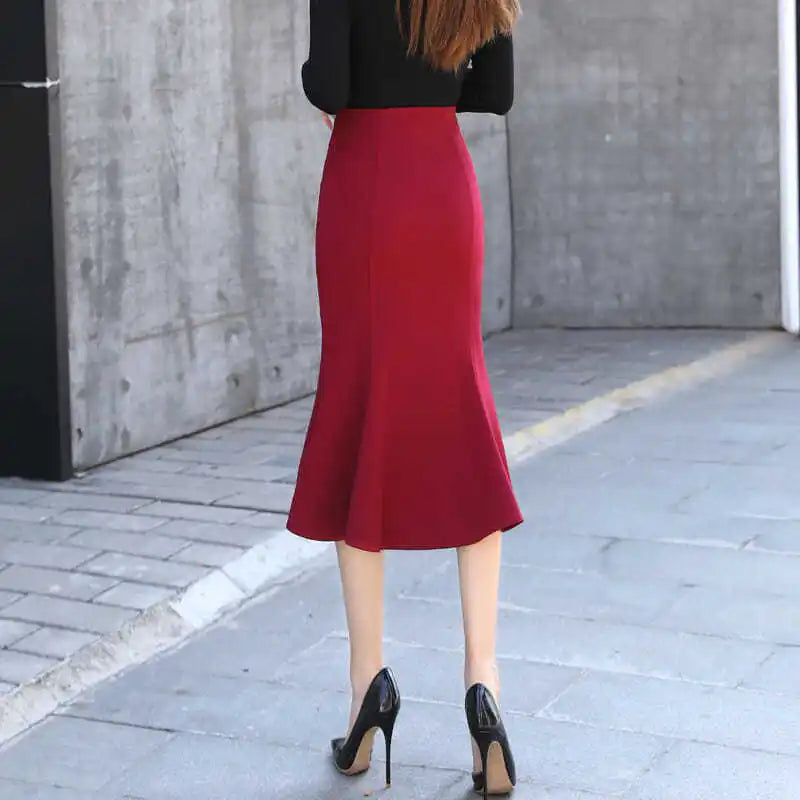 Zyrana High-Waist Midi Skirt