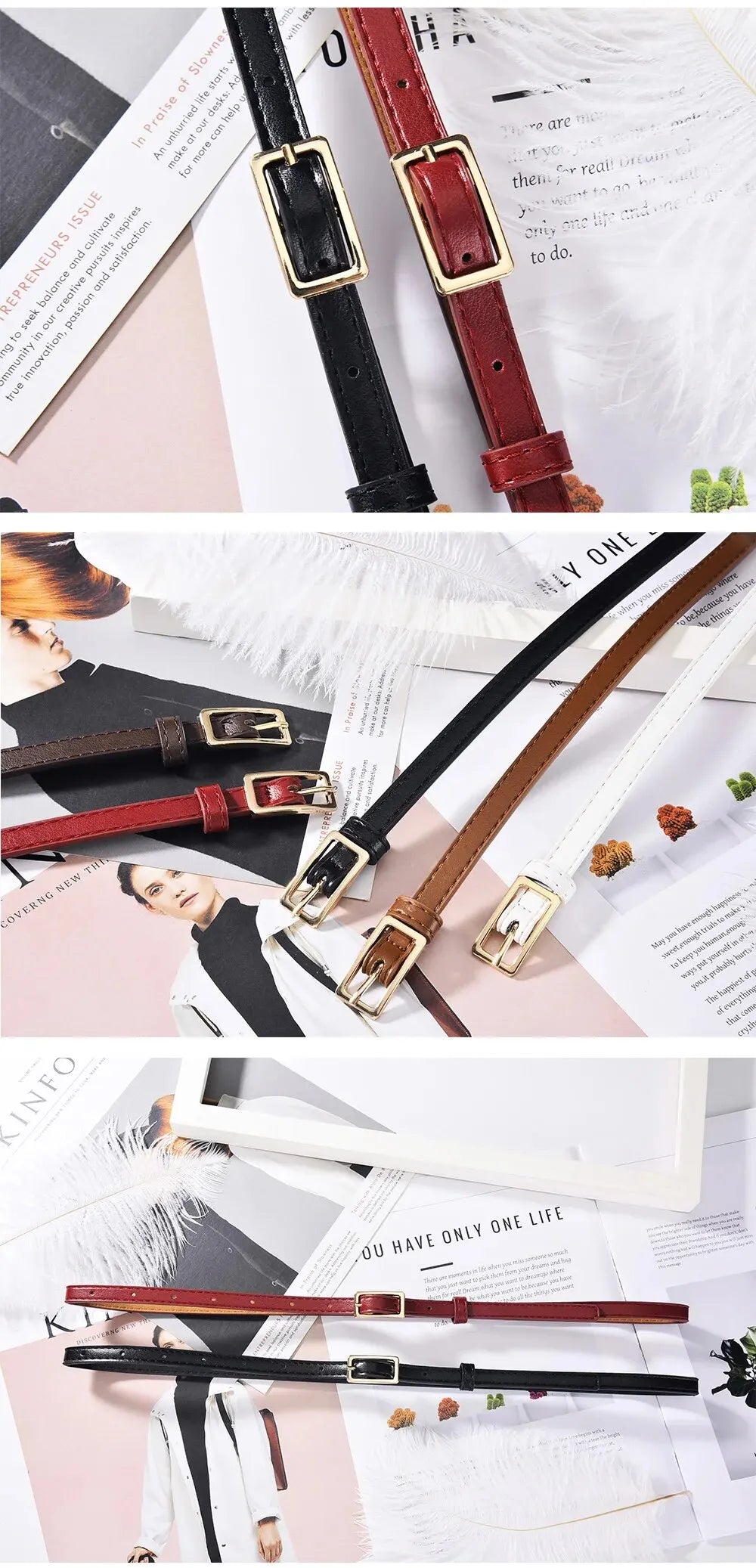 Zyrana Minimalist Thin Belt