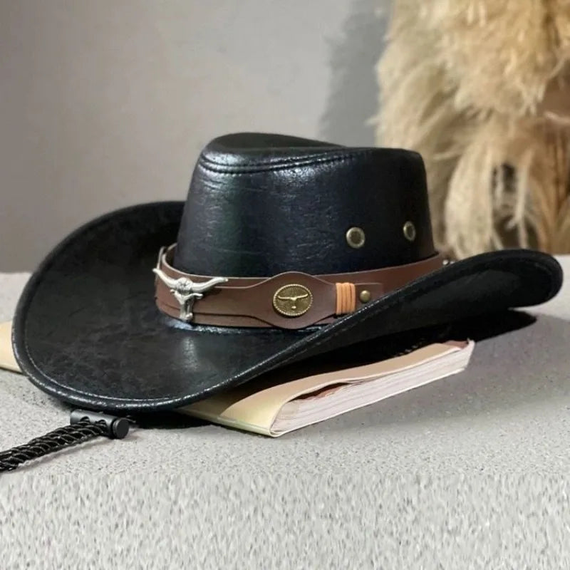 Zyrana Faux Leather Cowboy Hat