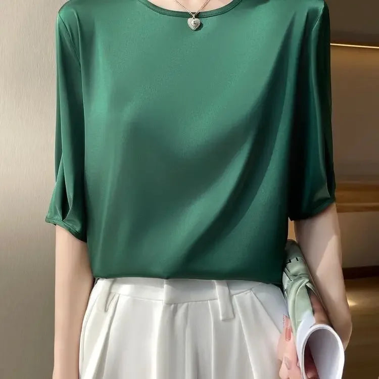 Zyrana Silky Satin Blouse