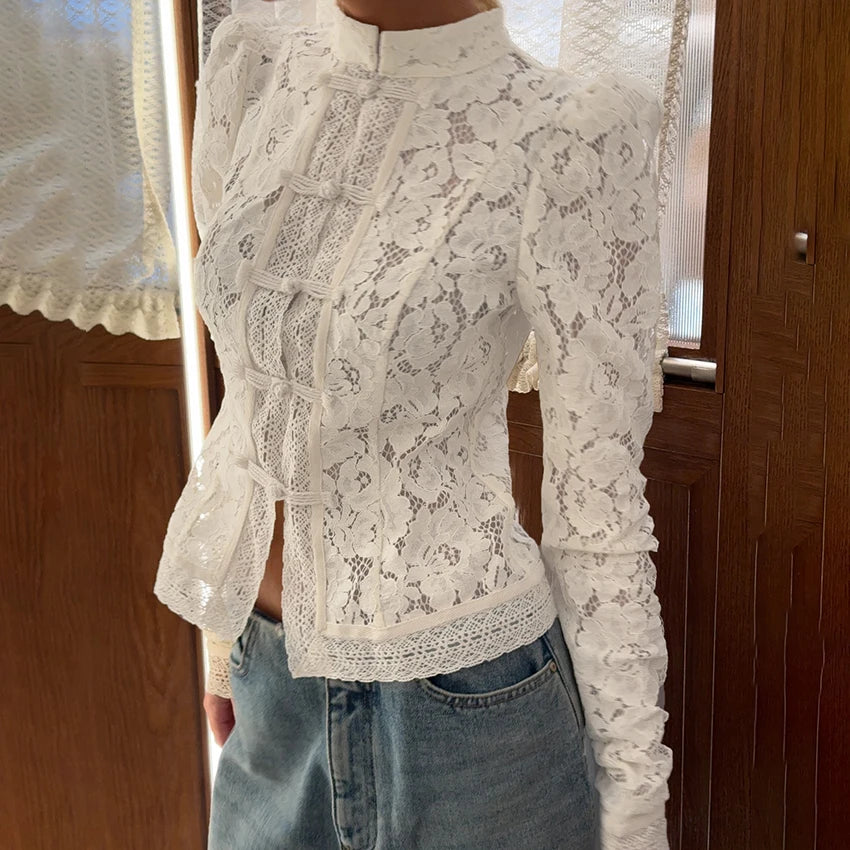 Zyrana Vintage Lace Blouse