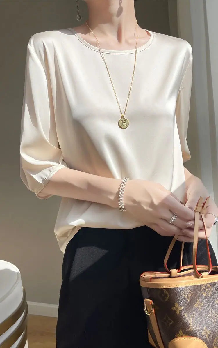 Zyrana Silky Satin Blouse